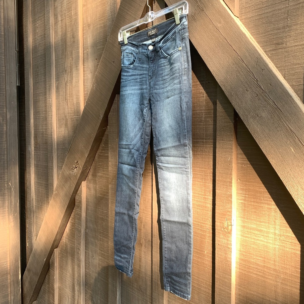Judy Blue Jeans Women's 3/26 Blue Wash Stretch Skinny Distressed Mid Rise - Picture 8 of 15